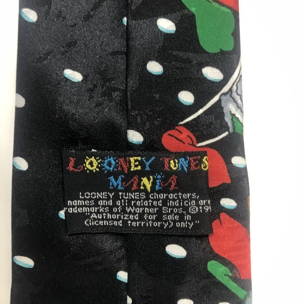 Vtg 90s Looney Tunes Necktie Lot Elmer Fudd Mermaid Pepé Le Pew Christmas Bugs